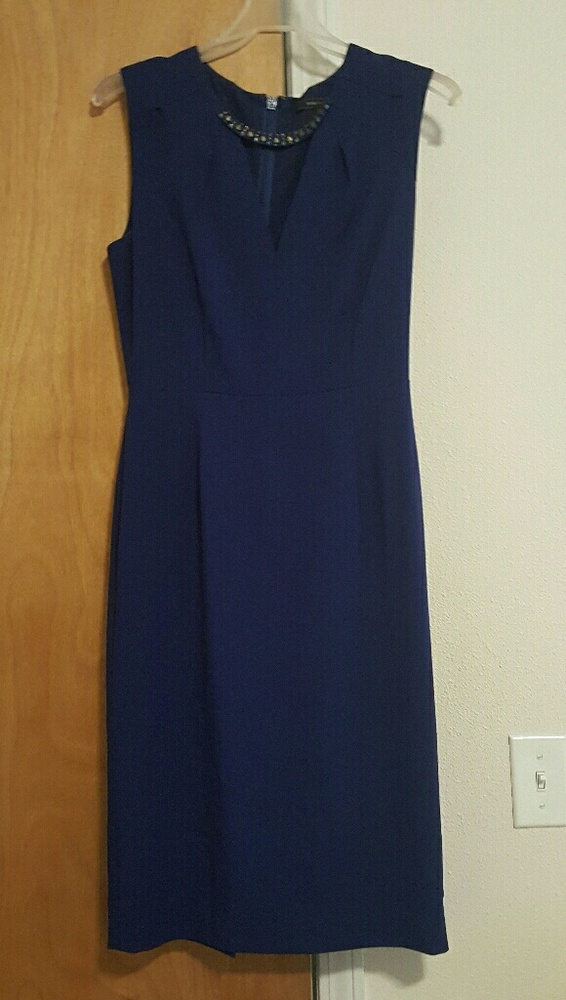 Navy Blue Pencil Dress Impeccable Condition